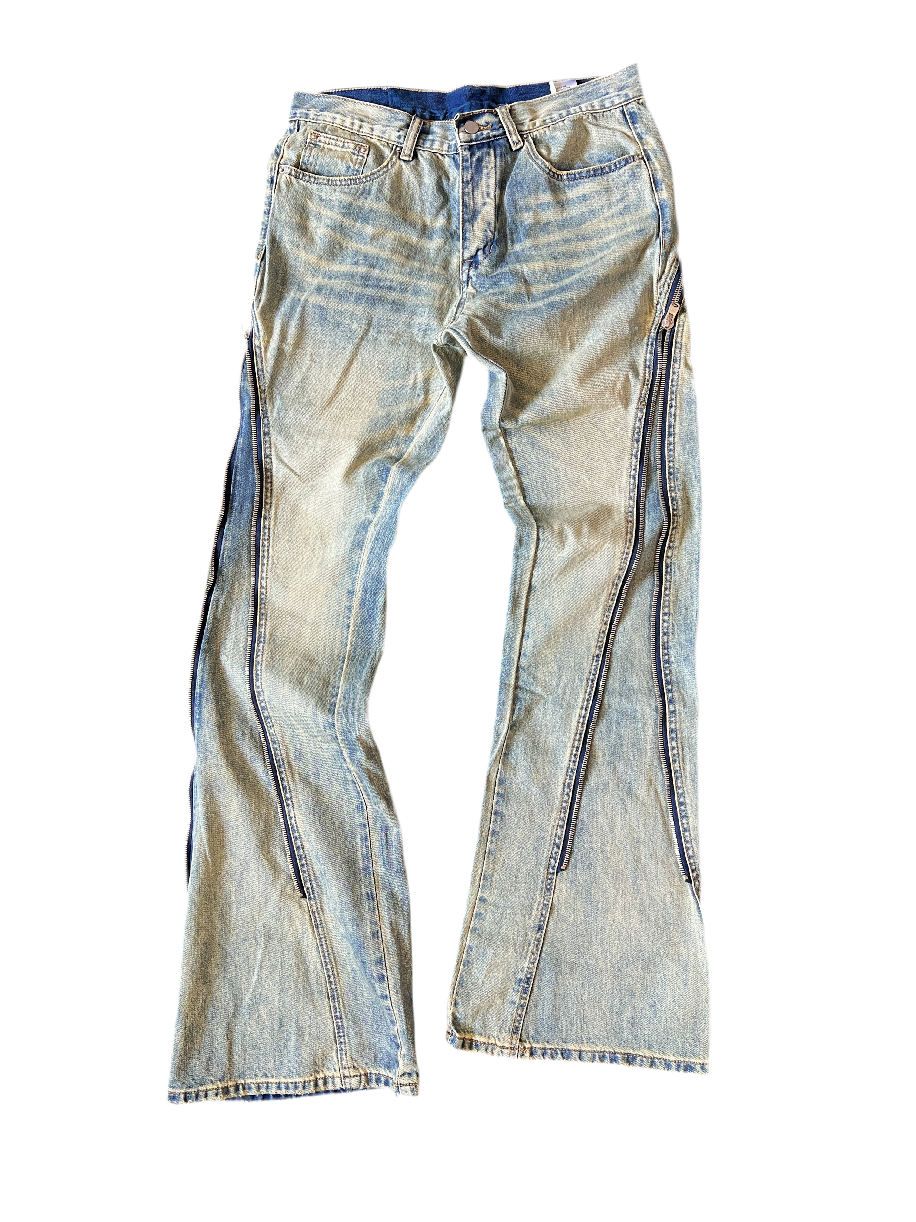 Zipper Flared Jeans