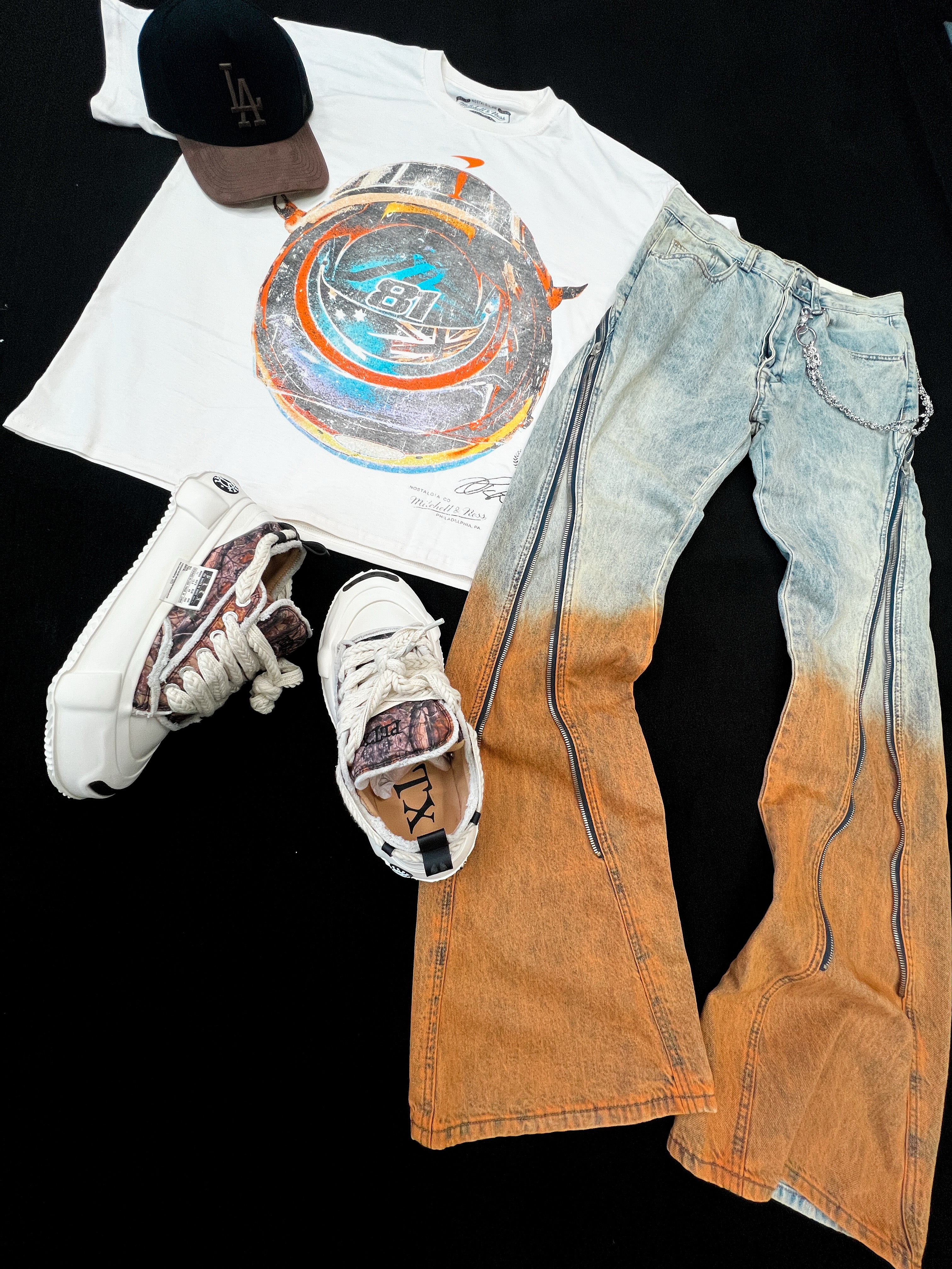 Zipper Denim Pants